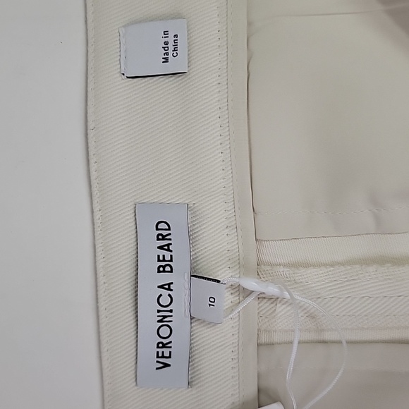 VERONICA BEARD NWT KIMRA CROPPED PANTS ECRU  Size 10 - Picture 12 of 15